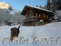 Chalet le nid, l'hiver, sur les pistes de ski